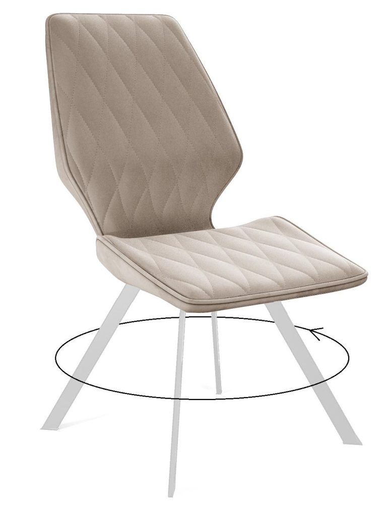 Стул DikLine 243 B03 BEIGE поворотный/ ножки белые