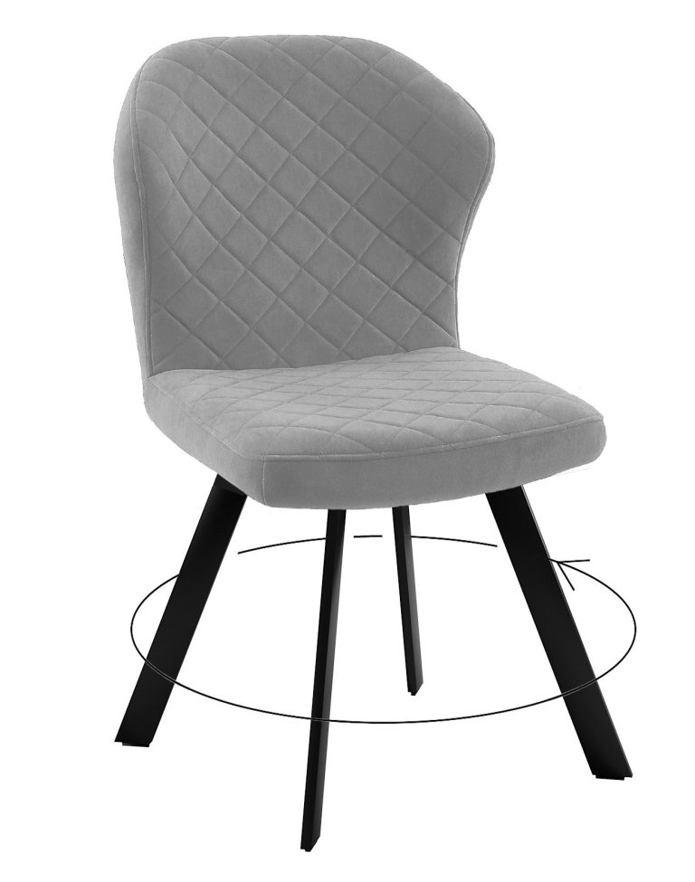 Стул DikLine 339 поворотный B22 GREY, ножки черные